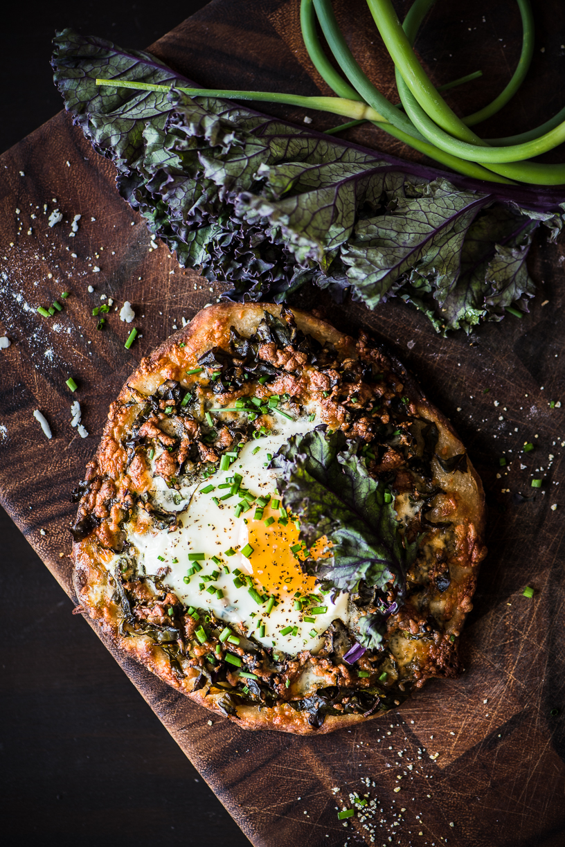 Kale + Swiss Chard Breakfast Pizza – Here In The Midst