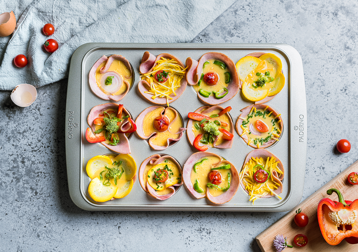 Ham + Egg Flower Cups Here In The Midst