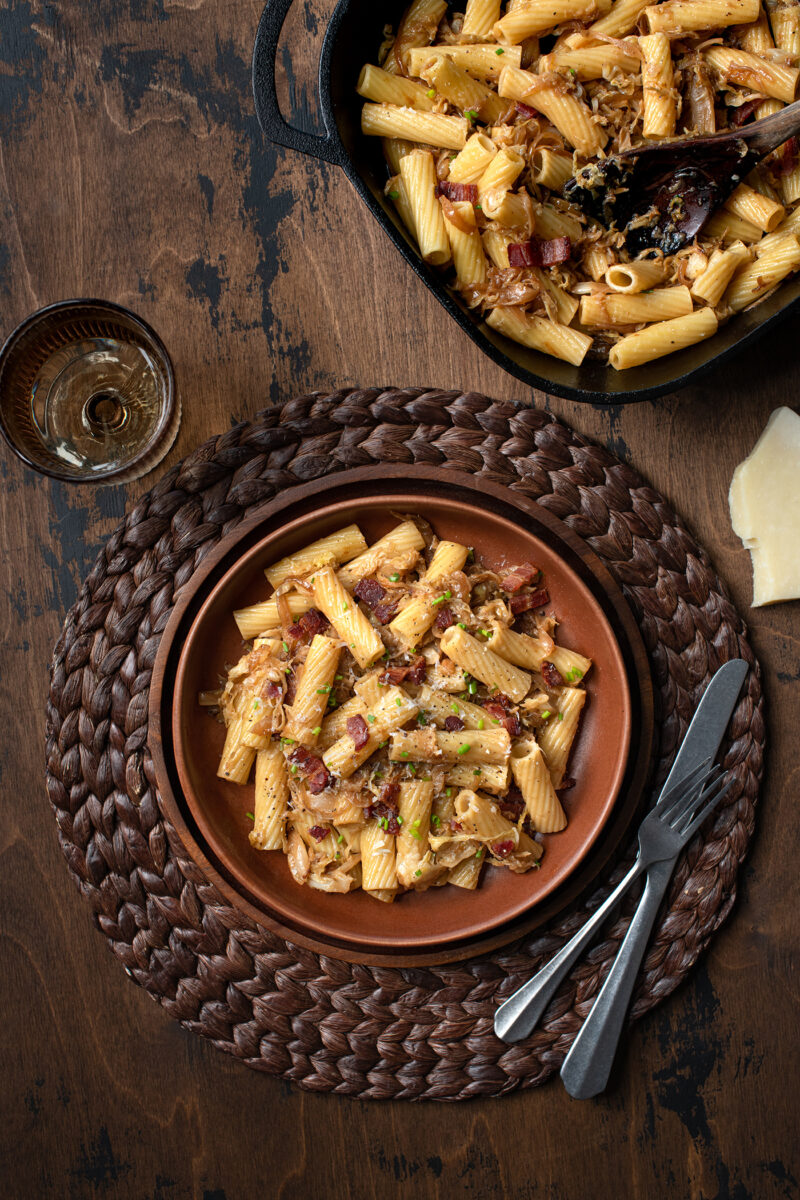 Caramelized Cabbage + Onion Pasta - Here In The Midst