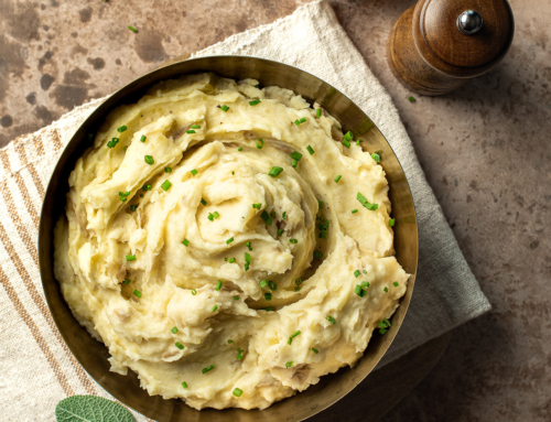 Celeriac + Roasted Garlic Mashed Potatoes