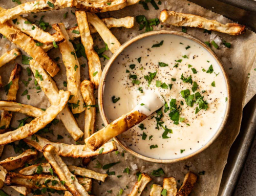 Celeriac Fries with Lemon Garlic Dip